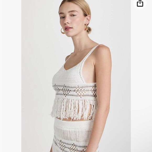 NWT MISA Los Angeles Fringe Crochet Top - Size Small - Picture 4 of 12